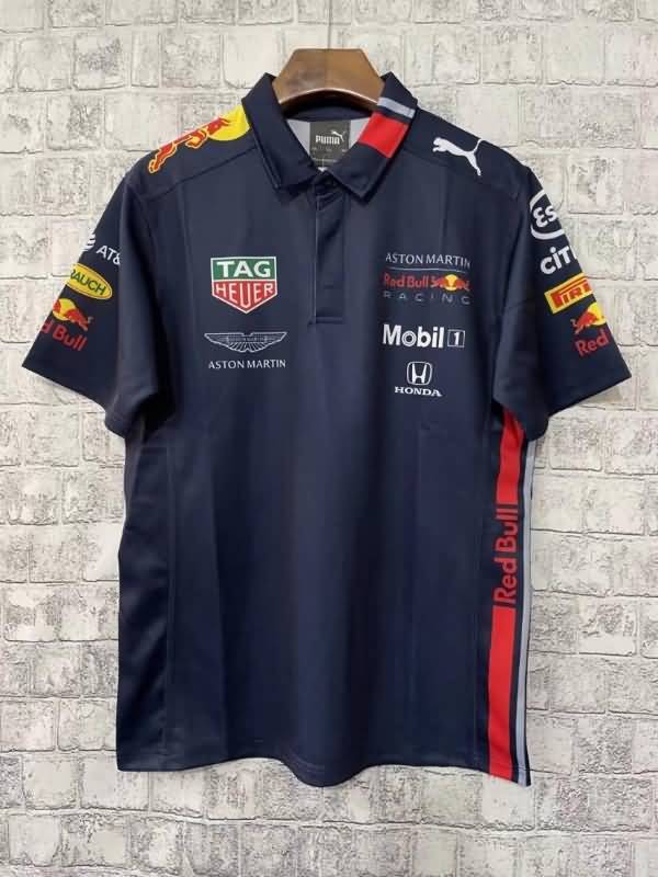 Thailand Quality(AAA) 2022 Red Bull Dark Blue Polo Soccer T-Shirt 02