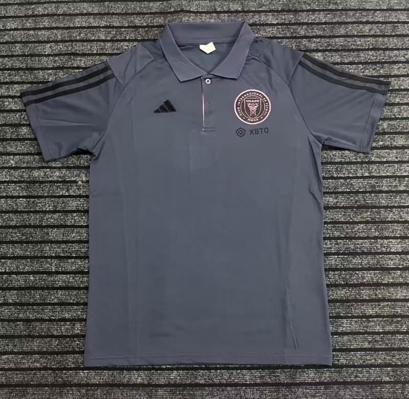 Thailand Quality(AAA) 2023 Inter Miami Grey Polo Soccer T-Shirt