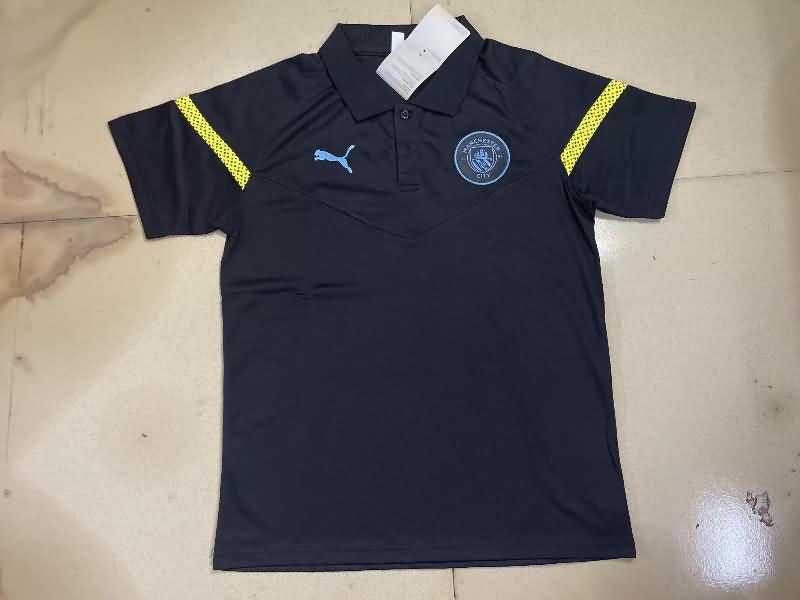 Thailand Quality(AAA) 22/23 Manchester City Black Polo Soccer T-Shirt 02