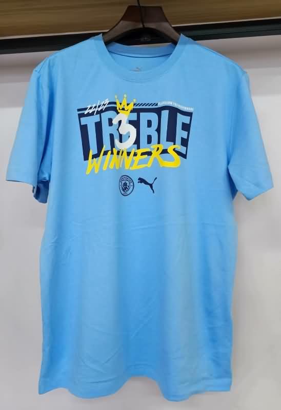 Thailand Quality(AAA) 22/23 Manchester City Light Blue Polo Soccer T-Shirt 02