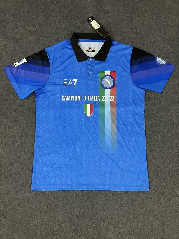 Thailand Quality(AAA) 22/23 Napoli Blue Polo Soccer T-Shirt