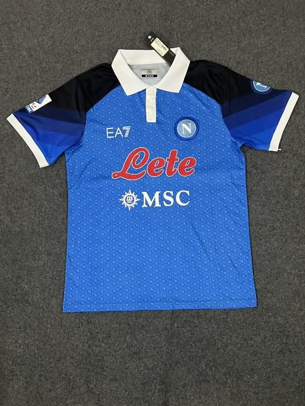 Thailand Quality(AAA) 22/23 Napoli Blue Polo Soccer T-Shirt 02