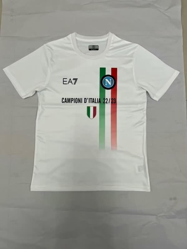 Thailand Quality(AAA) 2023 Napoli Champion White Polo Soccer T-Shirt