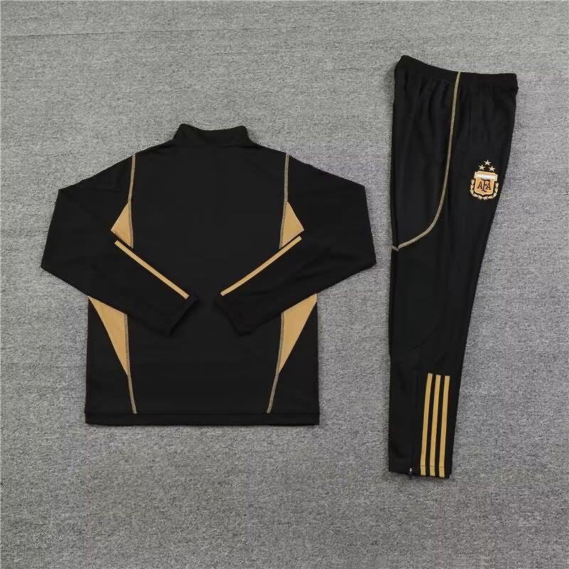 Thailand Quality(AAA) 2023 Argentina Black Soccer Tracksuit