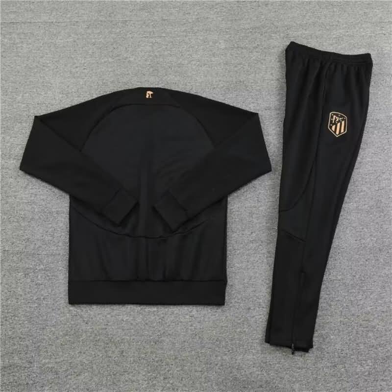 Thailand Quality(AAA) 22/23 Atletico Madrid Black Soccer Tracksuit 02