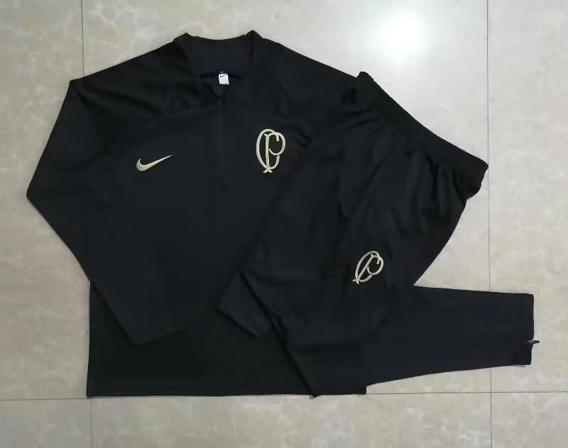 Thailand Quality(AAA) 2023 Corinthians Black Soccer Tracksuit 02