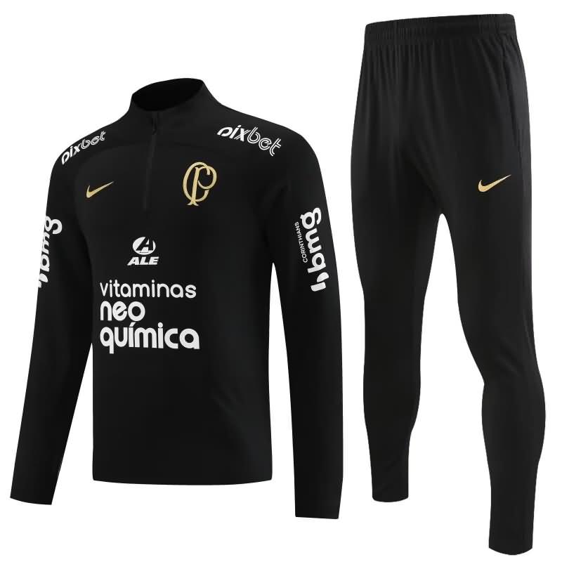 Thailand Quality(AAA) 2023 Corinthians Black Soccer Tracksuit 03