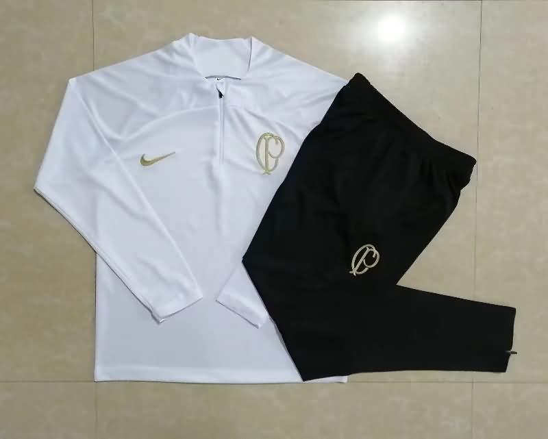 Thailand Quality(AAA) 2023 Corinthians White Soccer Tracksuit 02