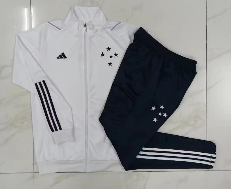 Thailand Quality(AAA) 2023 Cruzeiro White Soccer Tracksuit