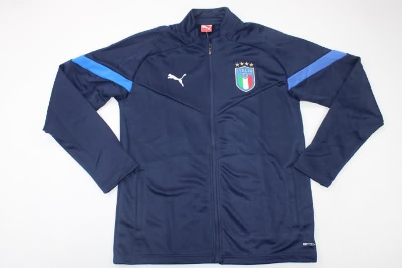 Thailand Quality(AAA) 2022 Italy Dark Blue Soccer Tracksuit 02