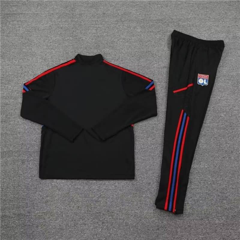 Thailand Quality(AAA) 22/23 Lyon Black Soccer Tracksuit