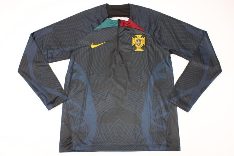 Thailand Quality(AAA) 2022 Portugal Black Soccer Tracksuit