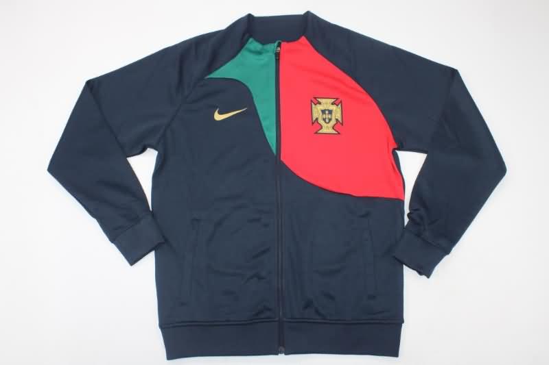 Thailand Quality(AAA) 2022 Portugal Black Soccer Tracksuit 02