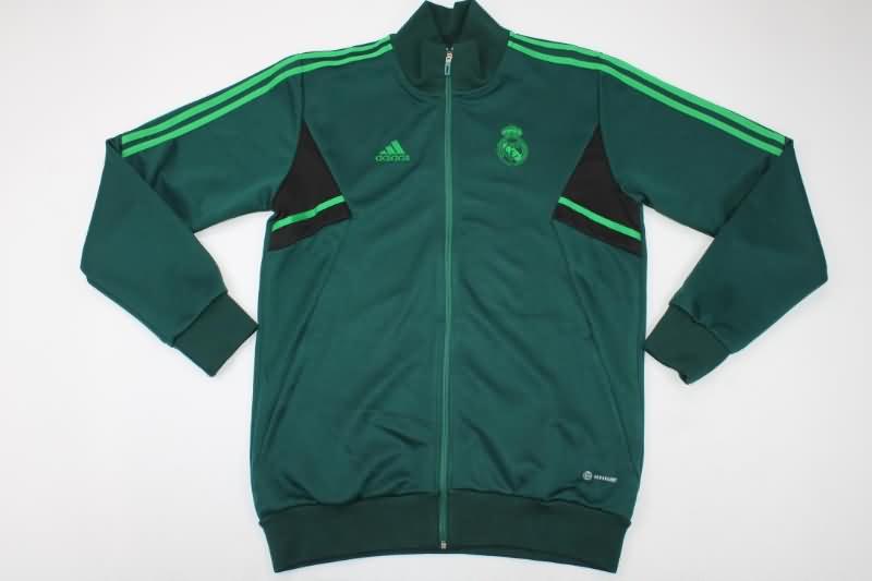 Thailand Quality(AAA) 22/23 Real Madrid Green Soccer Tracksuit 02