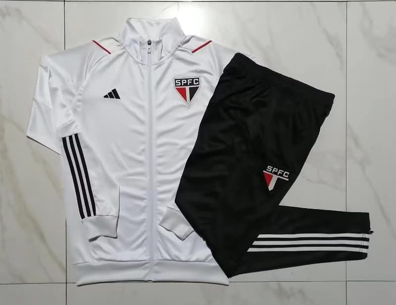 Thailand Quality(AAA) 2023 Sao Paulo White Soccer Tracksuit