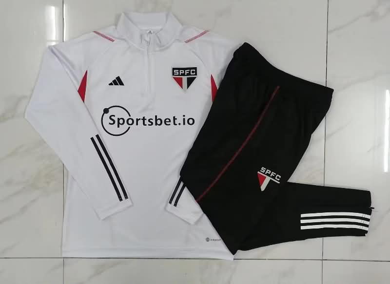 Thailand Quality(AAA) 2023 Sao Paulo White Soccer Tracksuit 02