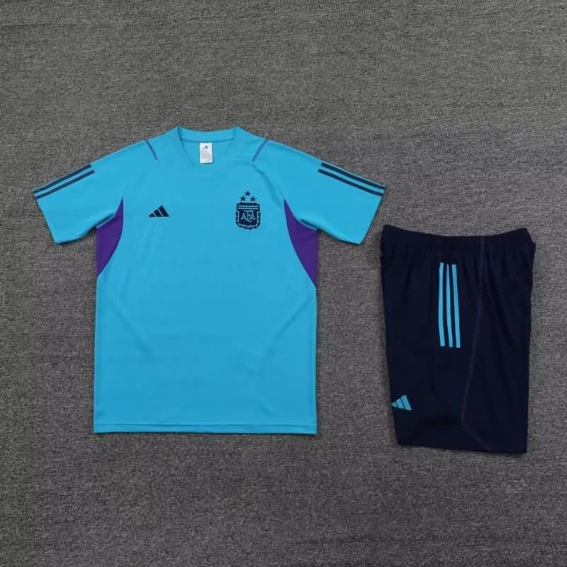 Thailand Quality(AAA) 2023 Argentina Blue Training Soccer Sets