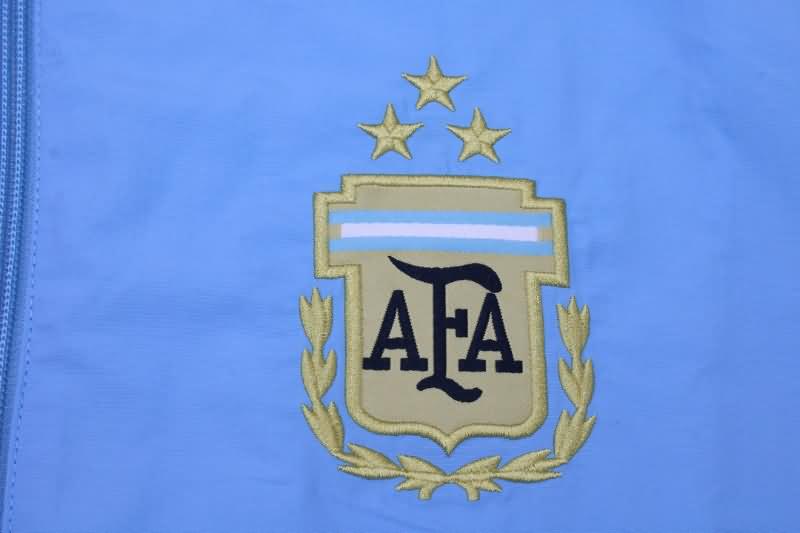 Thailand Quality(AAA) 22/23 Argentina Purple Blue Reversible 3 Stars Soccer Windbreaker
