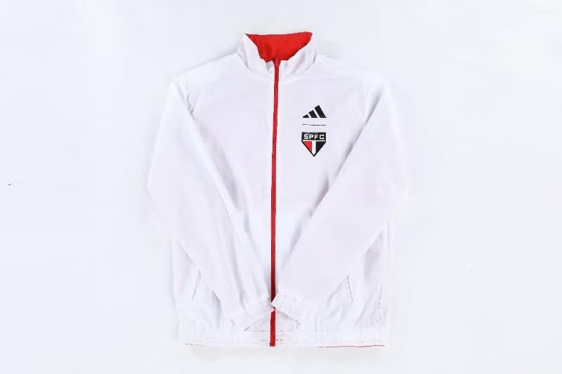 Thailand Quality(AAA) 2023 Sao Paulo Red White Reversible Soccer Windbreaker