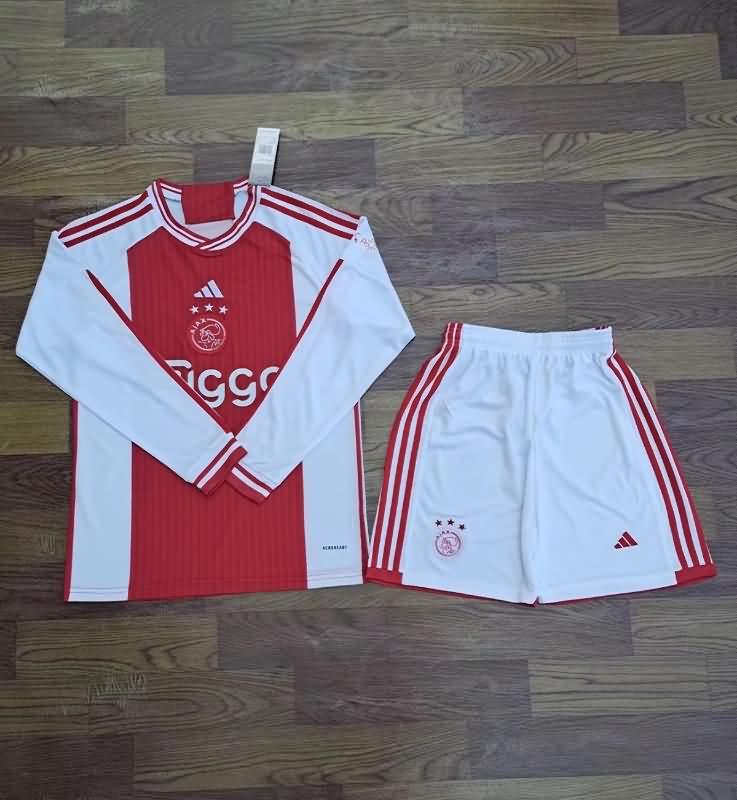 23/24 Ajax Home Long Sleeve Soccer Jersey