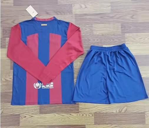 23/24 Barcelona Home Long Sleeve Soccer Jersey