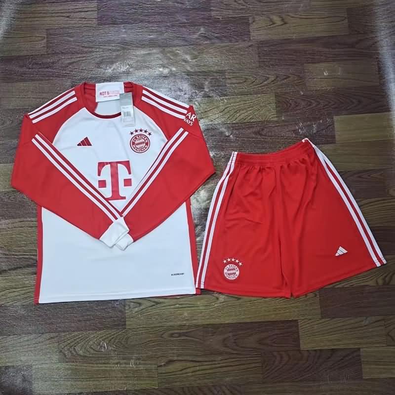 23/24 Bayern Munich Home Long Sleeve Soccer Jersey
