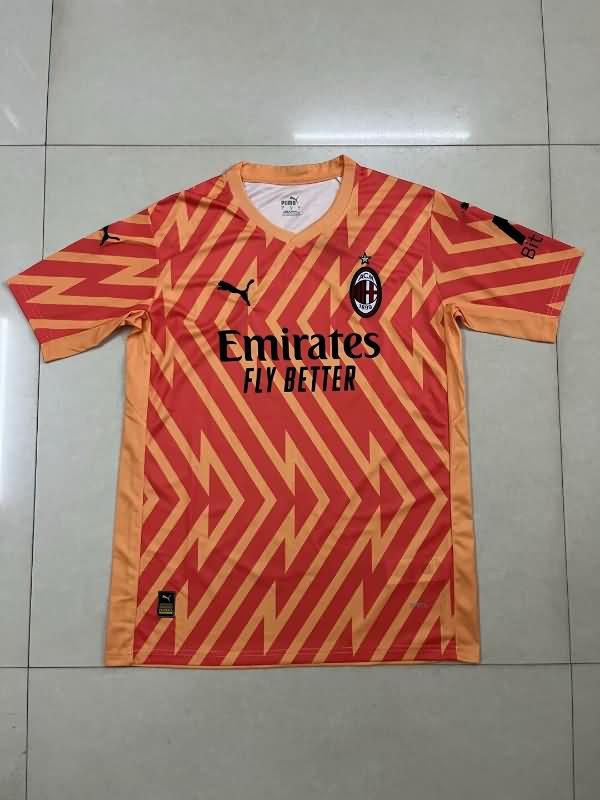 Thailand Quality(AAA) 23/24 AC Milan Goalkeeper Orange Soccer Jersey