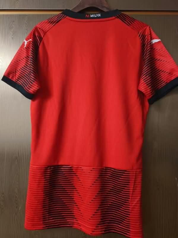 Thailand Quality(AAA) 23/24 AC Milan Home Woman Soccer Jersey