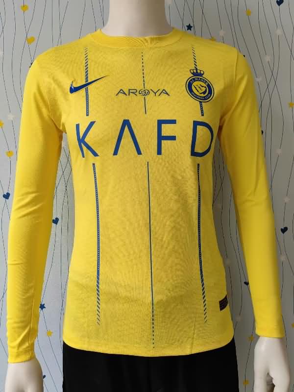 Thailand Quality(AAA) 23/24 Al Nassr FC Home Long Sleeve Soccer Jersey (Player)