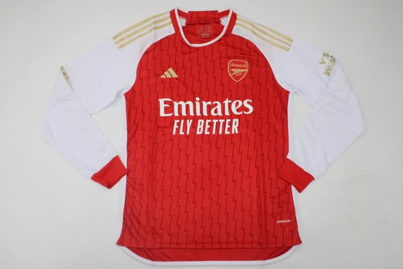 Thailand Quality(AAA) 23/24 Arsenal Home Long Sleeve Soccer Jersey