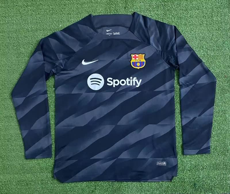 Thailand Quality(AAA) 23/24 Barcelona Goalkeeper Black Long Soccer Jersey Leaked