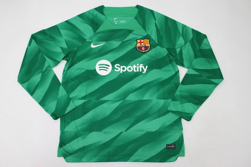 Thailand Quality(AAA) 23/24 Barcelona Goalkeeper Green Long Sleeve Soccer Jersey