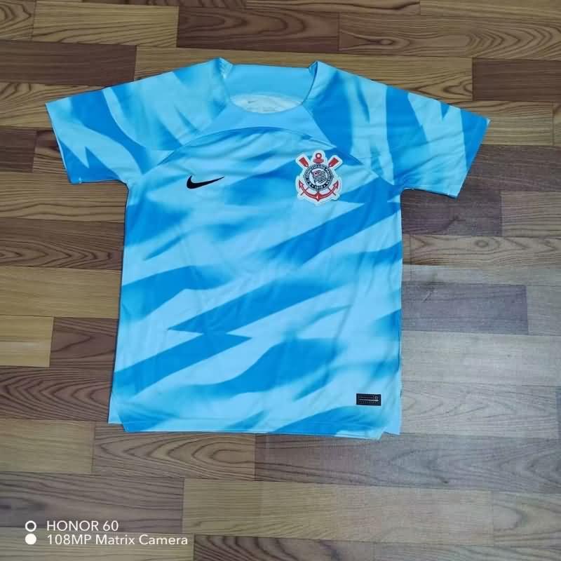 Thailand Quality(AAA) 2023 Corinthians Goalkeeper Blue Soccer Jersey