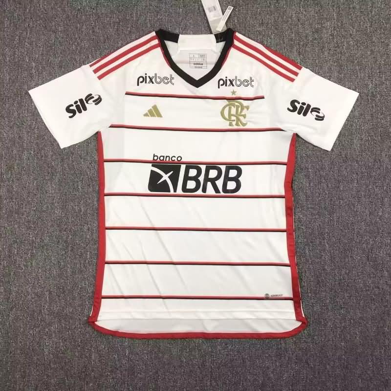 Thailand Quality(AAA) 2023 Flamengo Away Soccer Jersey Sponsor