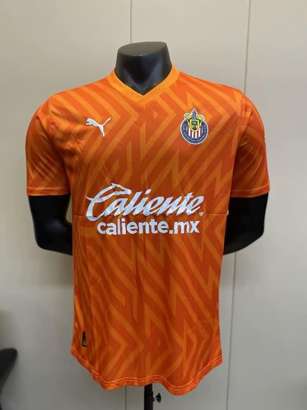 Thailand Quality(AAA) 23/24 Guadalajara Goalkeeper Orange Soccer Jersey