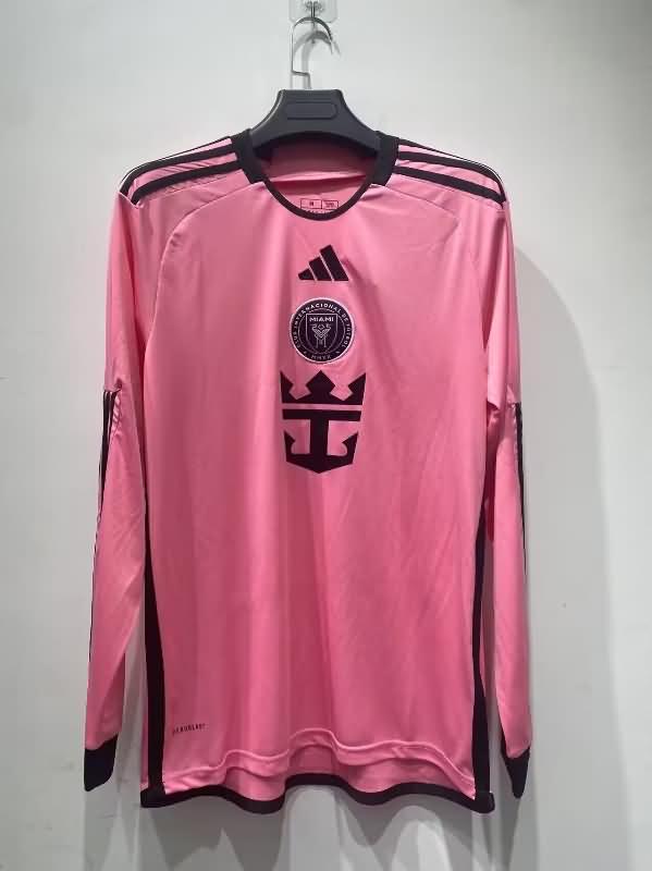 Thailand Quality(AAA) 2024 Inter Miami Home Long Sleeve Soccer Jersey