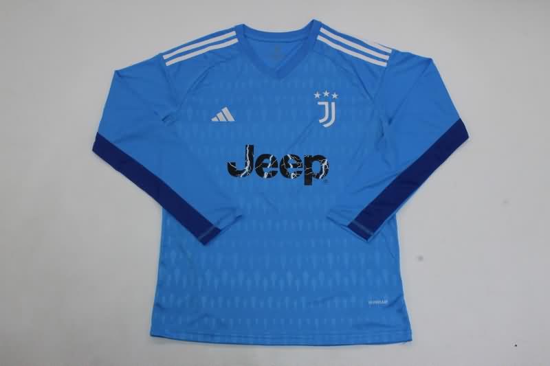 Thailand Quality(AAA) 23/24 Juventus Goalkeeper Blue Long Sleeve Soccer Jersey