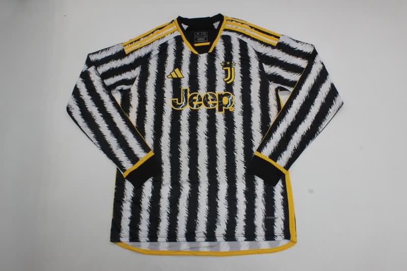 Thailand Quality(AAA) 23/24 Juventus Home Long Sleeve Soccer Jersey