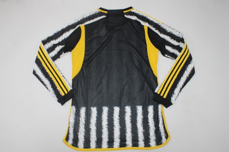 Thailand Quality(AAA) 23/24 Juventus Home Long Sleeve Soccer Jersey (Player)