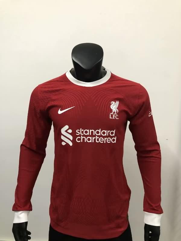 Thailand Quality(AAA) 23/24 Liverpool Home Long Sleeve Soccer Jersey (Player)