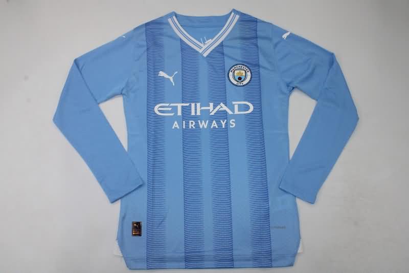 Thailand Quality(AAA) 23/24 Manchester City Home Long Sleeve Soccer Jersey