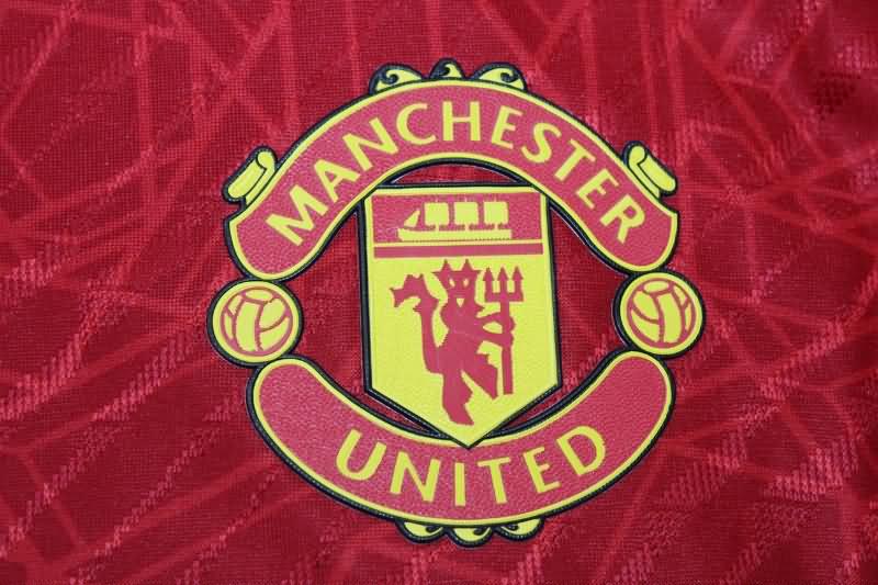 Thailand Quality(AAA) 23/24 Manchester United Home Long Sleeve Soccer Jersey (Player)