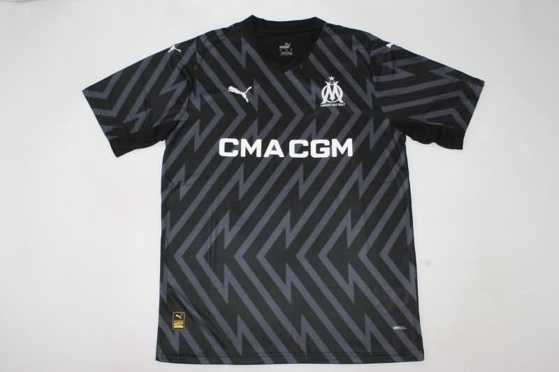 Thailand Quality(AAA) 23/24 Marseilles Goalkeeper Black Soccer Jersey