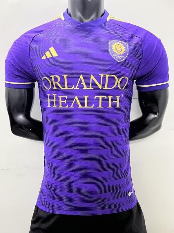 Thailand Quality(AAA) 2023 Orlando City Home Soccer Jersey (Player)