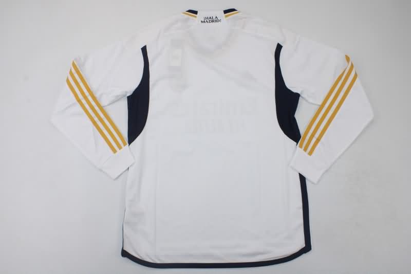 Thailand Quality(AAA) 23/24 Real Madrid Home Long Soccer Jersey