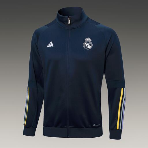 Thailand Quality(AAA) 23/24 Real Madrid Dark Blue Soccer Jacket