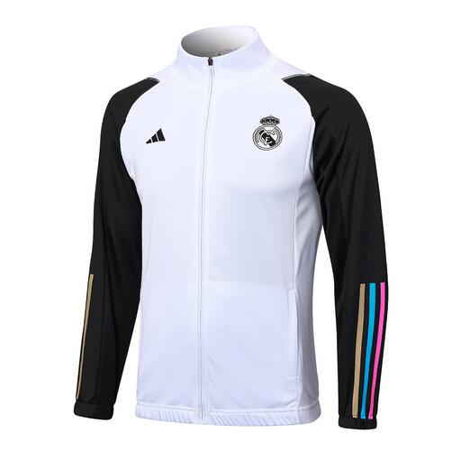 Thailand Quality(AAA) 23/24 Real Madrid White Soccer Jacket