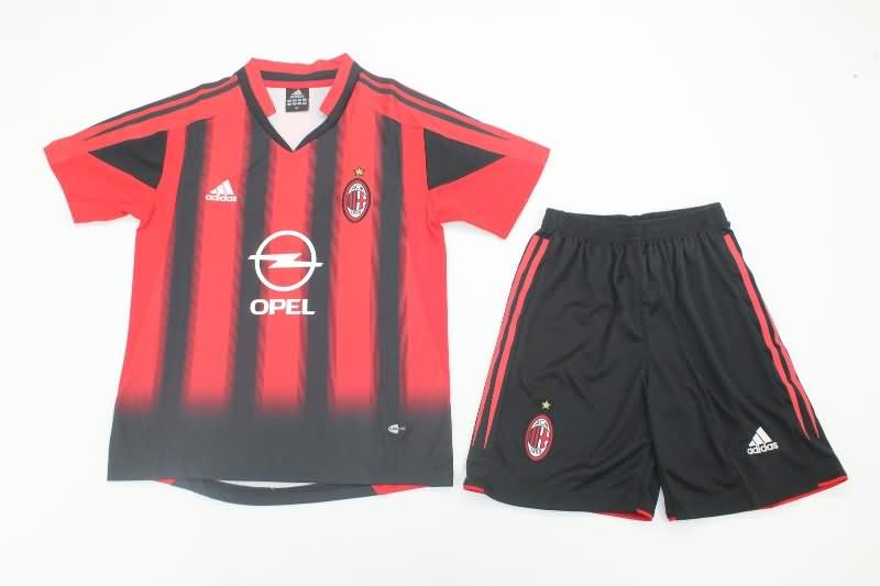 2004/05 AC Milan Home Kids Soccer Jersey And Shorts