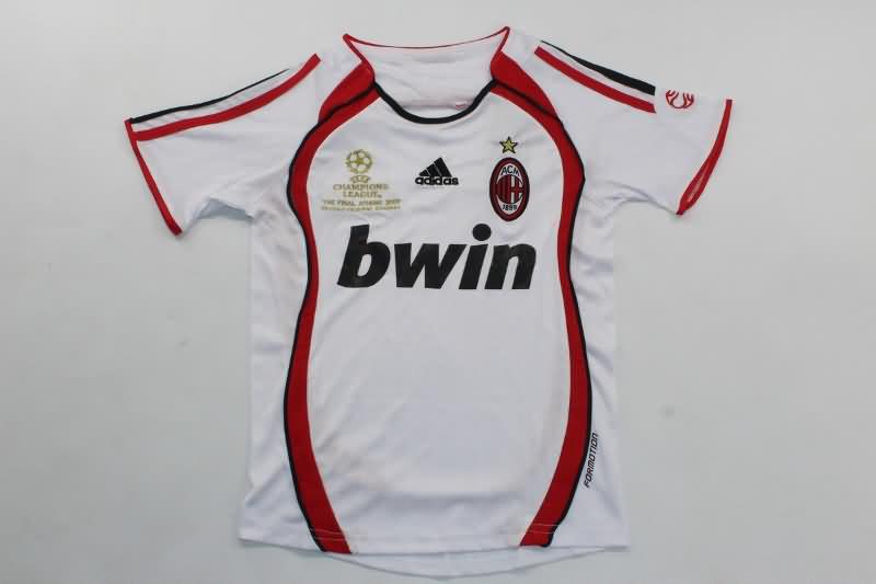 2006/07 AC Milan Away UCL Final Kids Soccer Jersey And Shorts