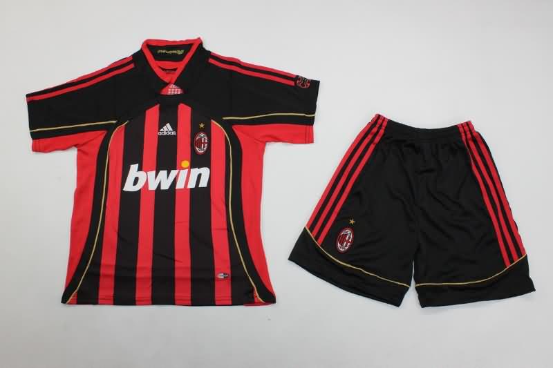 2006/07 AC Milan Home Kids Soccer Jersey And Shorts